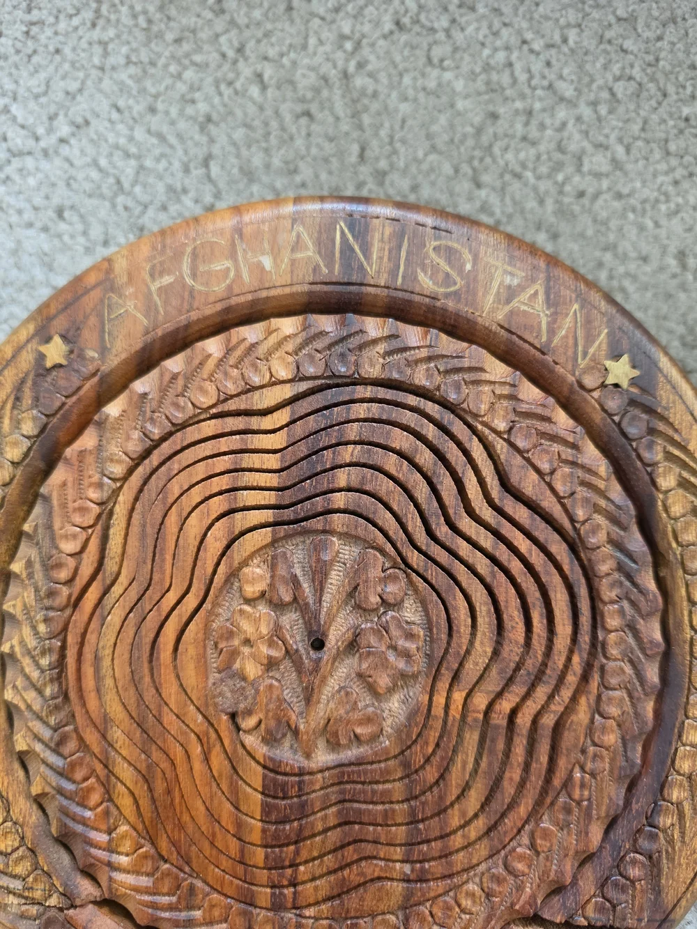 Set Of 2 Vtg Hand-Carved Wooden Collapsible Baskets/ Trivets